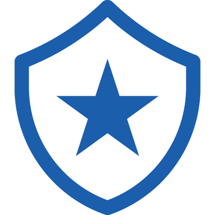 An icon of a shield with a star inside.