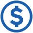 Blue money icon